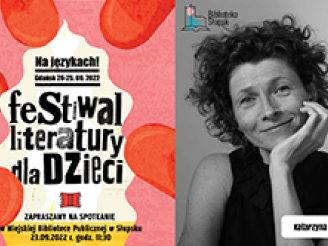 Grafka dotycząca festiwalu literatury dla dzieci i spotkania z Panią Katarzyną Wasilkowską
