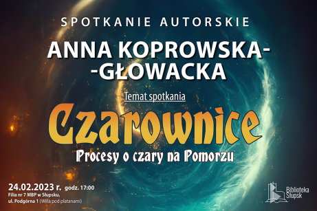 plakat zajawiający spotkanie z Anną Koprowską-Głowacką