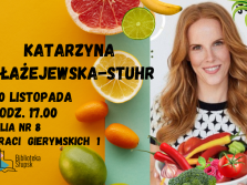 plakat informujący o spotkaniu z Katarzyną Błażejewską - Stuhr
